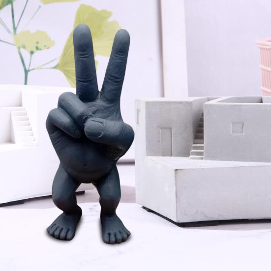 Статуэтка с двумя пальцами из смолы, скульптура в виде ножниц для домашнего офиса, книжной полки, украшение, рождественский фестиваль, подарок