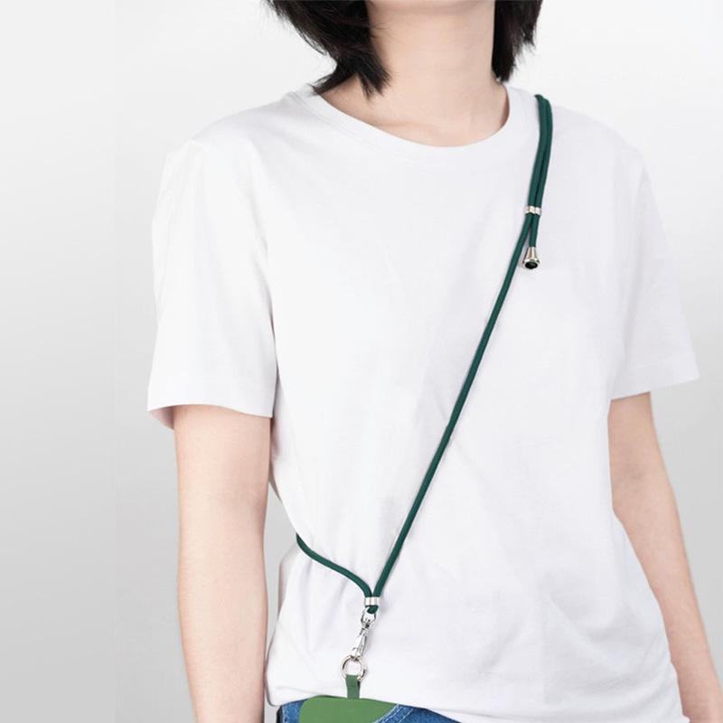 Universal Adjustment Phone Lanyard Necklace Strap Phone Case Solid Color Long Hanging Rope With Clip Anti-Lost Crossbody Lanyard