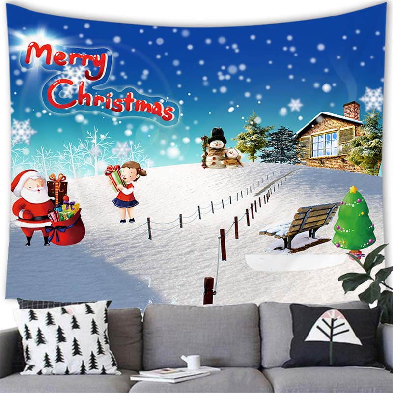 С Рождеством гобелен настенный Санта-Лось Снеговик украшения гобелен Рождественское украшение дома фон настенный гобелен