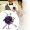 Wedding Boutonniere Artificial Flower Brooch Pin for Bridegroom