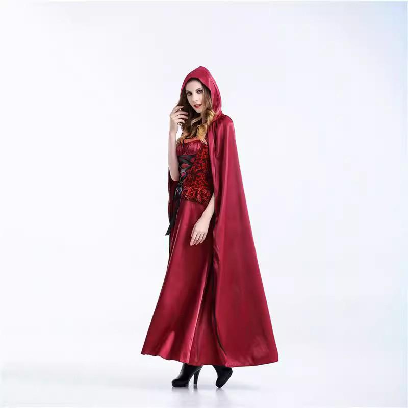 Adult Halloween Costume Witch Vampire Princess Little Red Riding Hood Long Cloak Stage Performance Outfit