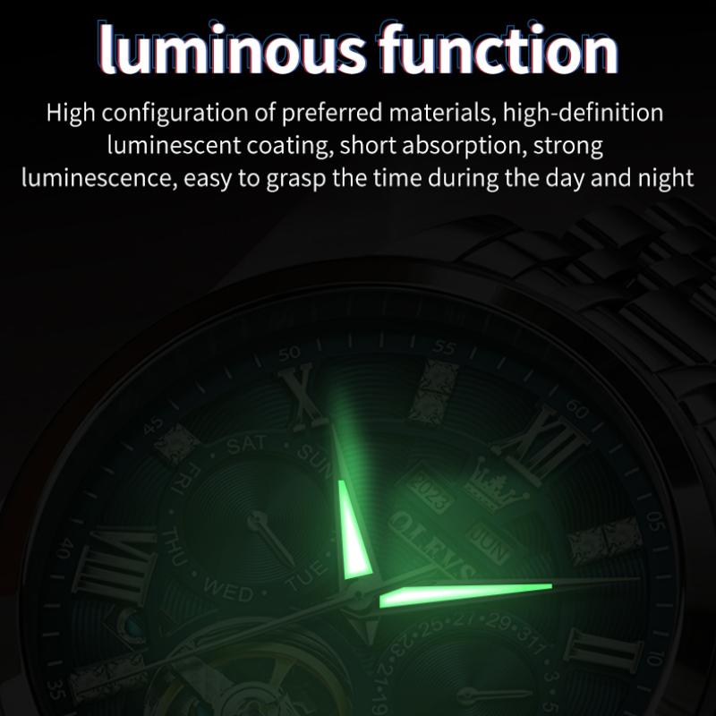 Новые лучшие мужские часы, многофункциональные механические часы, полностью автоматические деловые водонепроницаемые мужские часы