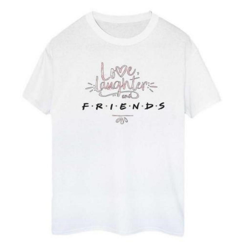 Friends Womens_Ladies Love Laughter Cotton Boyfriend T-Shirt