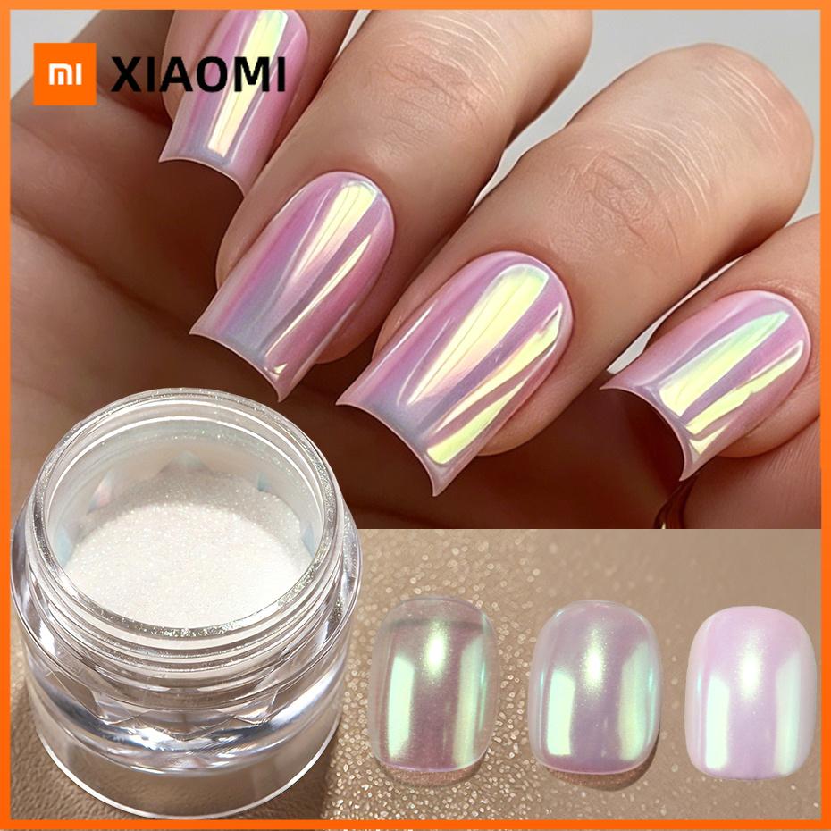 Xiaomi 1/2/3pcs Iridescent Aurora Chrome Nail Powder Unicorn Mermaid Pigment Dust Mirror Pearlescent Glitter Nail Art Powder Gel Polish