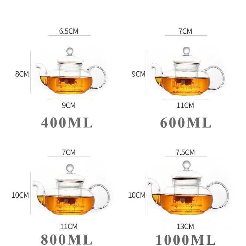 Стеклянный чайник с набором для заваривания чая, кухонная столовая, бар, домашний чайник, стеклянная посуда для напитков, самовар, чайник, заварники, кувшин, инструмент