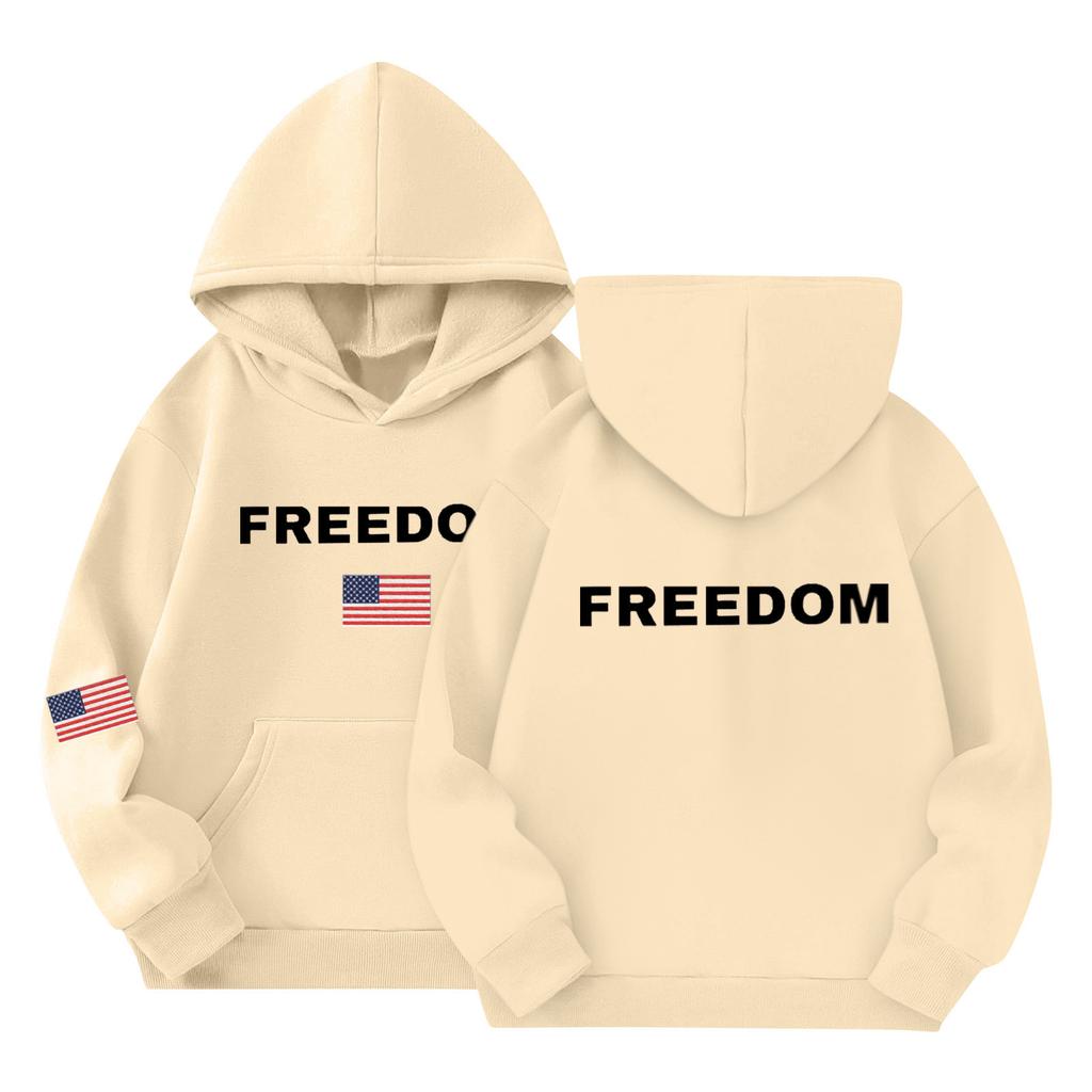 Children's Fashion Hooded Long Sleeved Printed Casual Pullover Sweatshirt Top