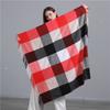 European And American Style Winter Warm Scarf Imitation Cashmere Women'S Checkered Square Scarf Versatile Color Matching Temperament Shawl Headscarf
