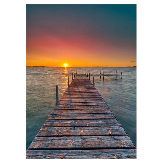 Пейзаж Закат Пляж Море Пирс Принты Постер Холст Картина Современное Настенное Искусство Картина HD Для Гостиной Спальни Украшение Дома