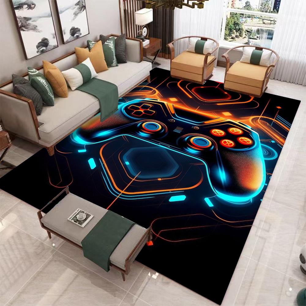 Game Controller Print Carpet Rectangle Floor Mat for Living Room Decoration Polyester Home Sofa Bedroom Hallway Area Decor Rugs