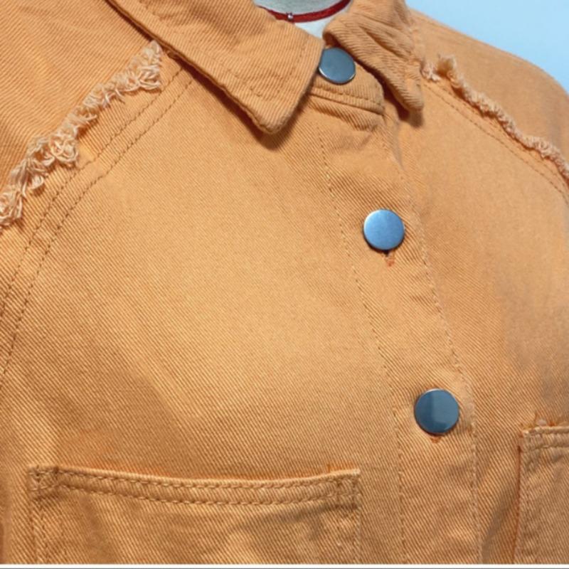 YYFS Осенняя женская джинсовая куртка с длинным рукавом, свободная куртка миди с необработанным краем