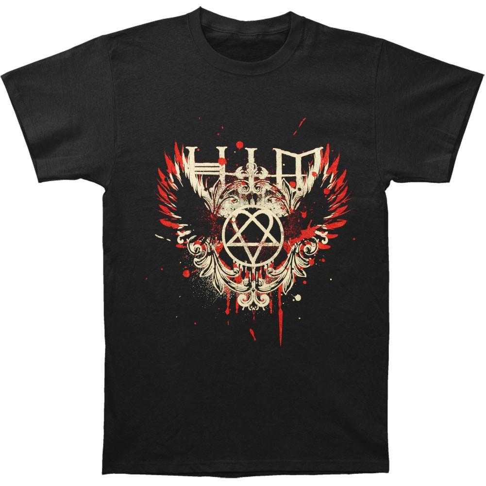 Men's HIM Wings Splatter Slim Fit T-shirt XX-Large Black