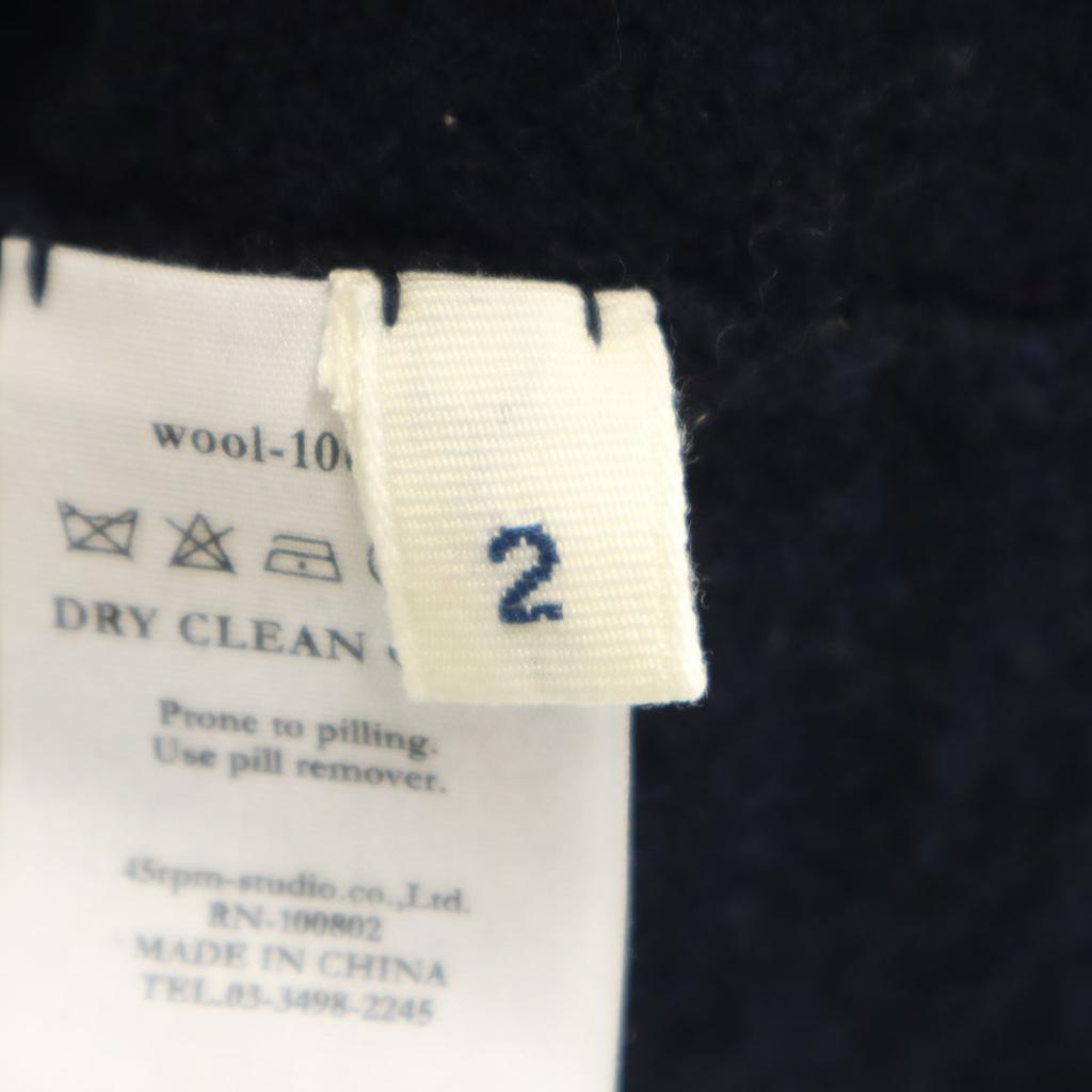 45R 45rpm wool Long sleeve cardigan 2 Navy Women Used