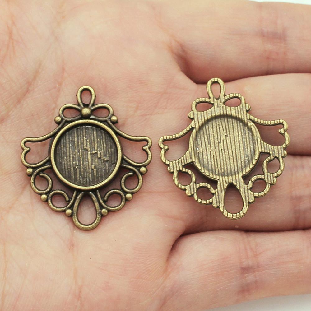 Fit Round 12mm Glass Cabochon Base Setting Tray Accessories Parts Men Jewelry New Arrivals Cheap Cute Stuff