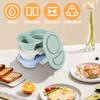 3Pcs Silicone Lunch Box Snack Food Container Bento Box Double Compartment Portable Salad Dressing Sauce Container