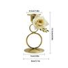 1PC Romantic With Flower Candle Holder Golden Double Ring Metal Candlestick Home Decor Luxurious
