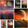 Vintage Space Dream Poster Night Sky Universe Earth Galaxy Wall Art Painting Science Fiction Pictures for Home Room Bar Decor