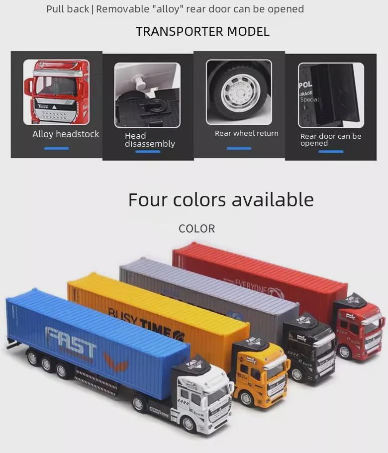 Трансграничный сплав большой инженерный транспортный грузовик тягач модель игрушка для мальчиков с английской упаковкой