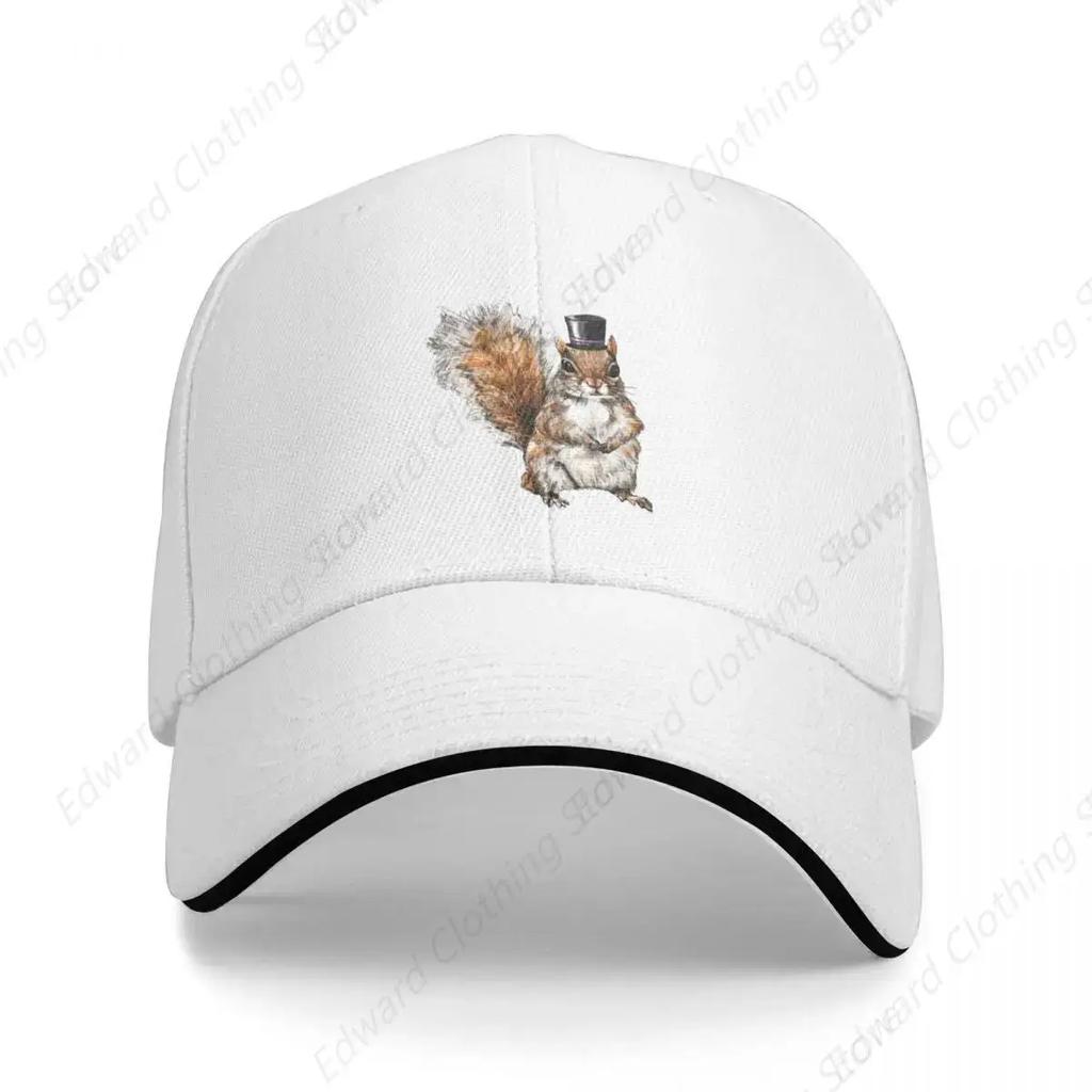 Белка в цилиндре - милые пушистые животные Бейсболка шляпа дерби черная Пляжный отдых Женская одежда для гольфа Мужская