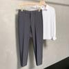 Spring and Autumn Men's Solid Color Slim Fit Small Suit Pants Straight Tube Loose Relaxed Fashion Elegant Commuter Suit Pan