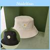 Embroidery Magritte Doublesided Bucket Cap Stylish Sun Protection Hat Fisherman