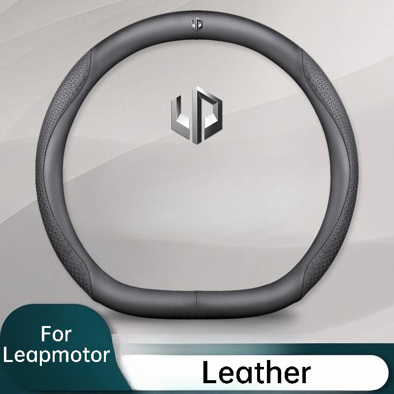 Кожаный чехол на руль автомобиля для Leapmotor T03 C11 C01, противоскользящий, дышащий, защитный чехол, автомобильные аксессуары