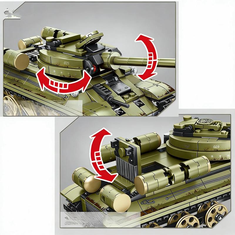 683 шт. Модель танка времен Второй мировой войны, развивающие строительные блоки, игрушки для мальчиков, сделай сам, подарок на день рождения, праздник, маленькие кирпичики, БЕЗ КОРОБКИ