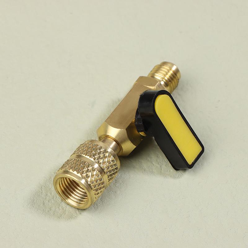 Шаровой кран для хладагента кондиционера 1/4" SAE прямой запорный кран для R134A R410A R22 R12 зарядных шлангов хладагента для кондиционера