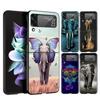 Чехол для телефона Слон для Samsung Galaxy Z Flip 4 Чехол Черный Для Samsung Z Flip 3 5G Жесткий ПК Роскошный Складной Корпус Funda Coque Сумка