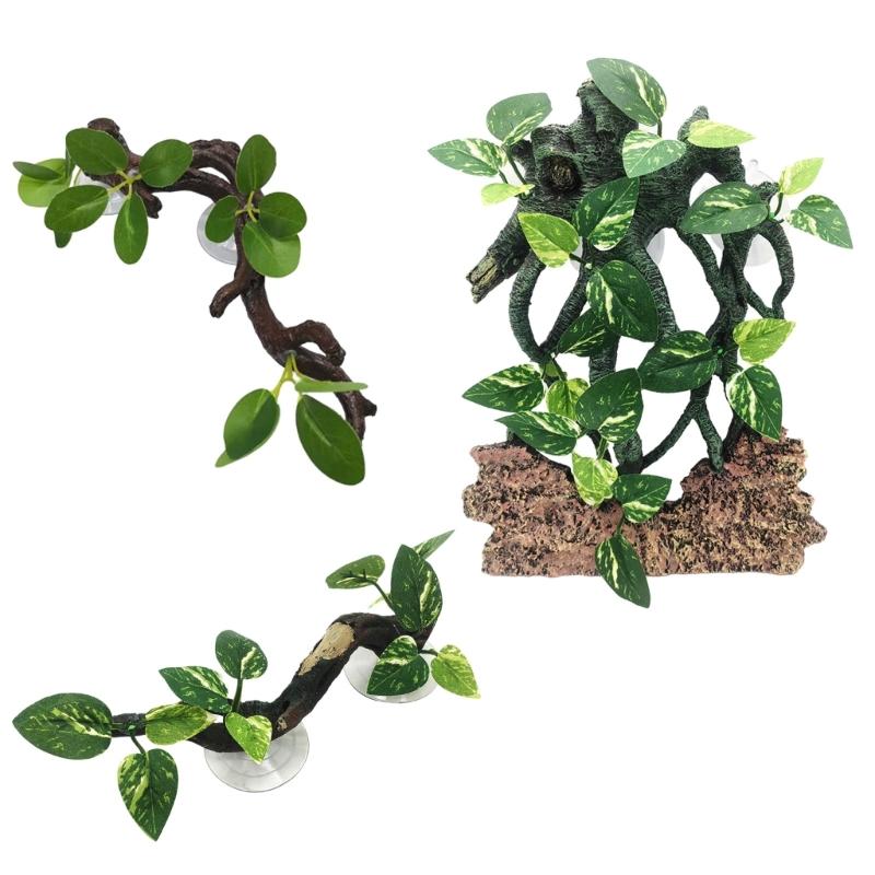 Reptiles Corner Branch Resin Climbing Branch for Terrarium Simulate Plant Fishtanks Vibrant-Aquatic Decors for Amphibian