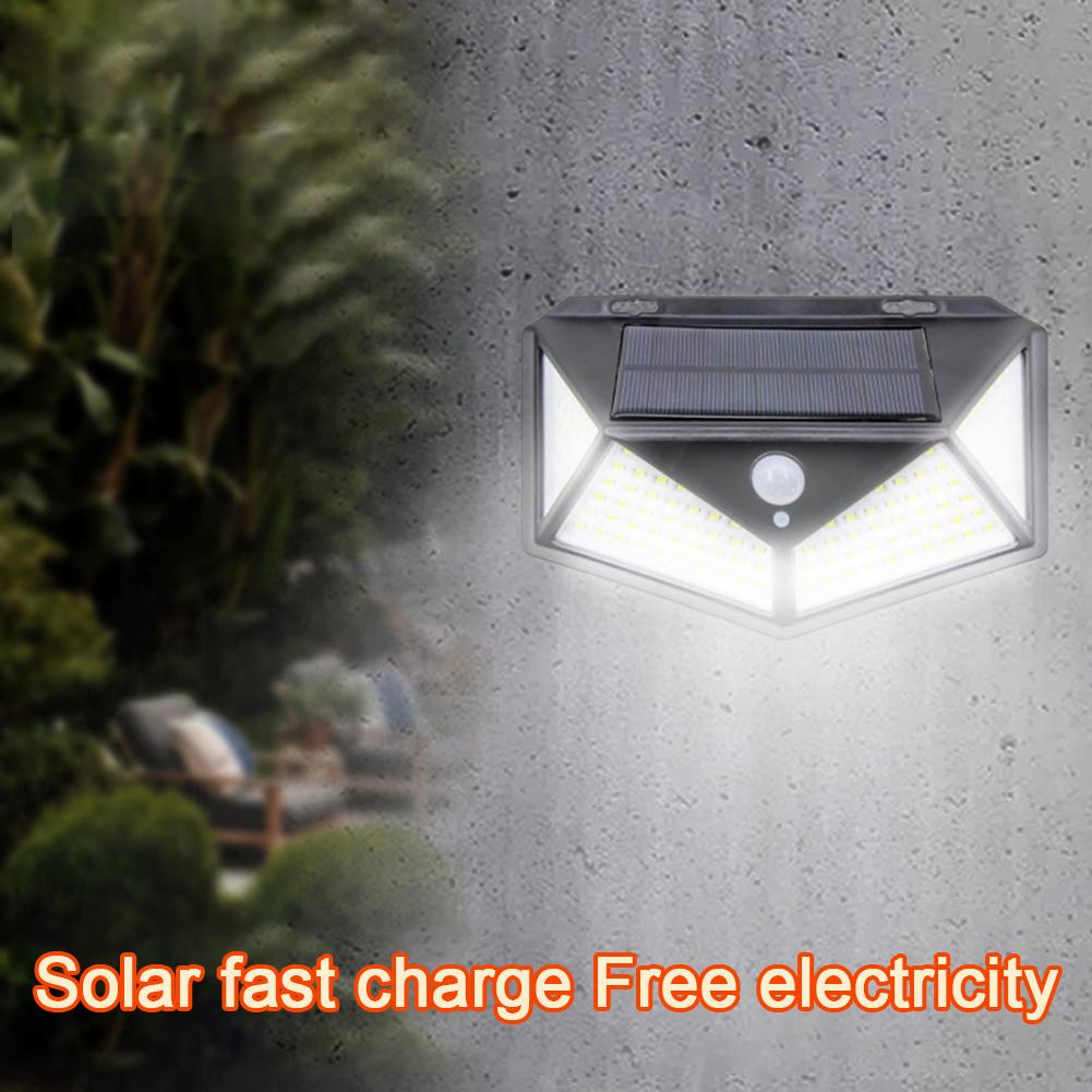 Solar Patio 114 LED Lights, Motion Sensor Lamps, 270° Wide Angle Wireless Wall Security Lamp With 3 Lighting Modes, IP65 Waterproof Flood For