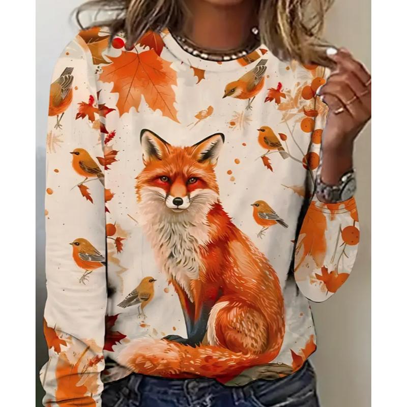 2025 Autumn & Winter Women's New Casual Crew Neck Long Sleeve Top 3D Christmas Pattern