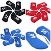 Wedge Cover, Iron Cover, Neoprene Head Cover, 6 Pieces, 3 Colors To Choose From, Blackbluered (red)