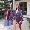 21 Style Big Pendulum Cloak With Hat Arabic Poncho Women Leopard Pocket Shawl Cape Knitted Middle East Split Thick Warm Blanket