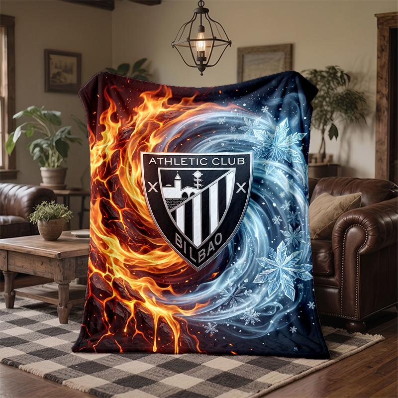 Athletic Bilbao Football Print Flannel Blanket Soft Warm Sofa Bed Throw Blanket For Home Office Bedroom