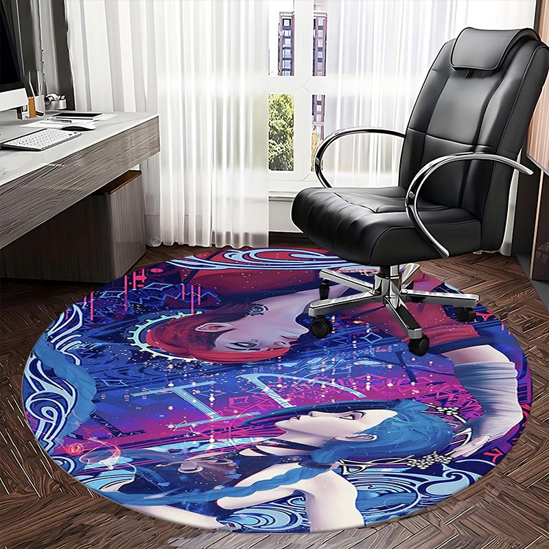 Jinx (League of Legends) Chair mat Round Rug Office carpet, Non slip, Suitable for Living Rooms, Bedrooms Decor 1205534a