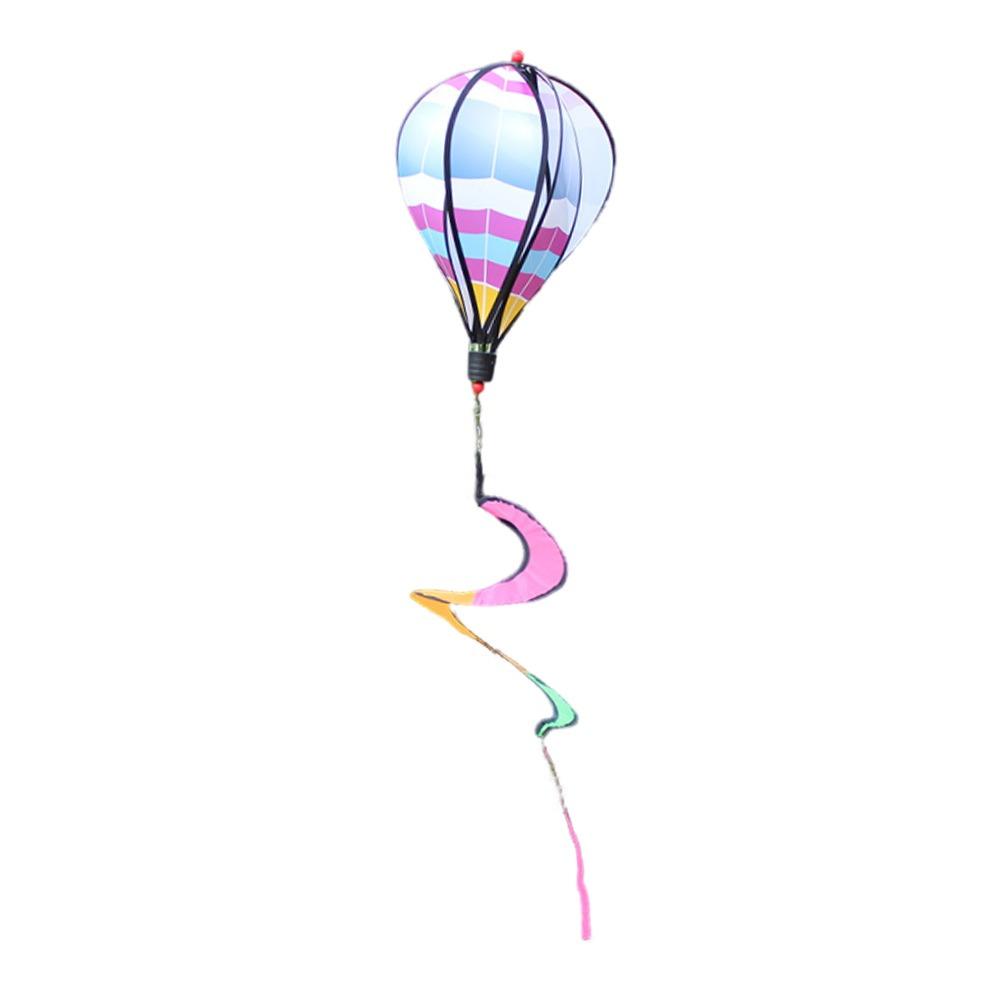 Rotating Design Hot Air Balloon Colorful Design Transparent Material Wind Spinner Glitter Effect Bright Film Wind Twister