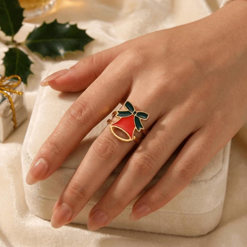 Cute Christmas Rings Novelty Santa Claus Ring Fashion Cartoon Finger Rings Holiday Gift
