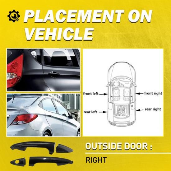 Outer Exterior Door Handle Front & Rear Passenger For 2012-2017 Hyundai Accent I