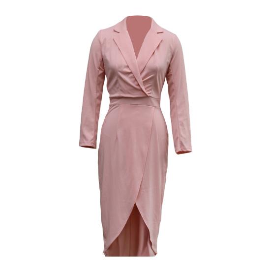 Women's 3/4 Sleeve V Neck Midi Sheath Bodycon Dress Formal Faux Wrap Cocktail Work Dress Office Business Outfit