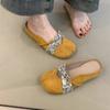 Vintage Mary Jane Shoes Niche Design Gentle Suede Inner Height Increase One Pedal Lazy Slippers