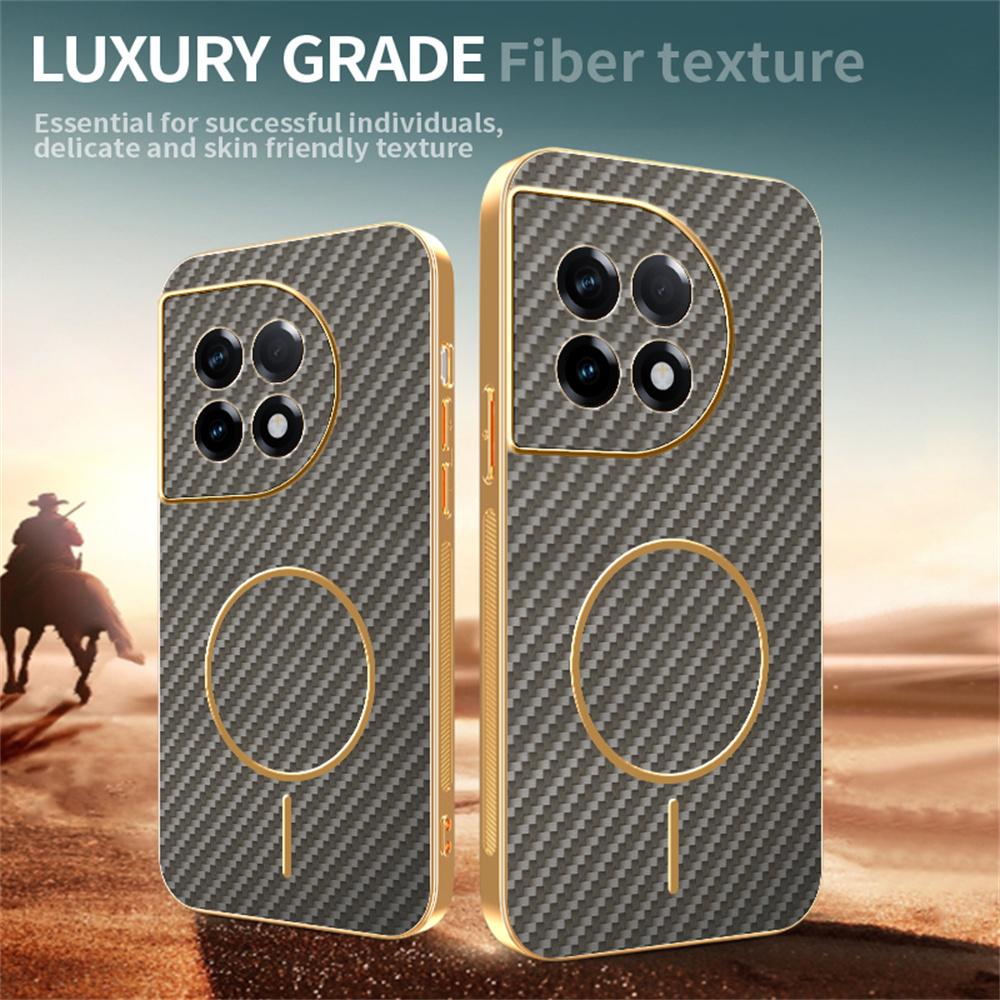 For OnePlus Ace 2 5G/11R 5G Phone Case Carbon Fiber Textured Electroplated TPU Back Cover