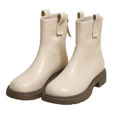 Модные ботинки. Белые ботинки. Женские осенние стильные короткие сапоги с юбкой. Ботинки челси. Средние сапоги. Женские ботинки.