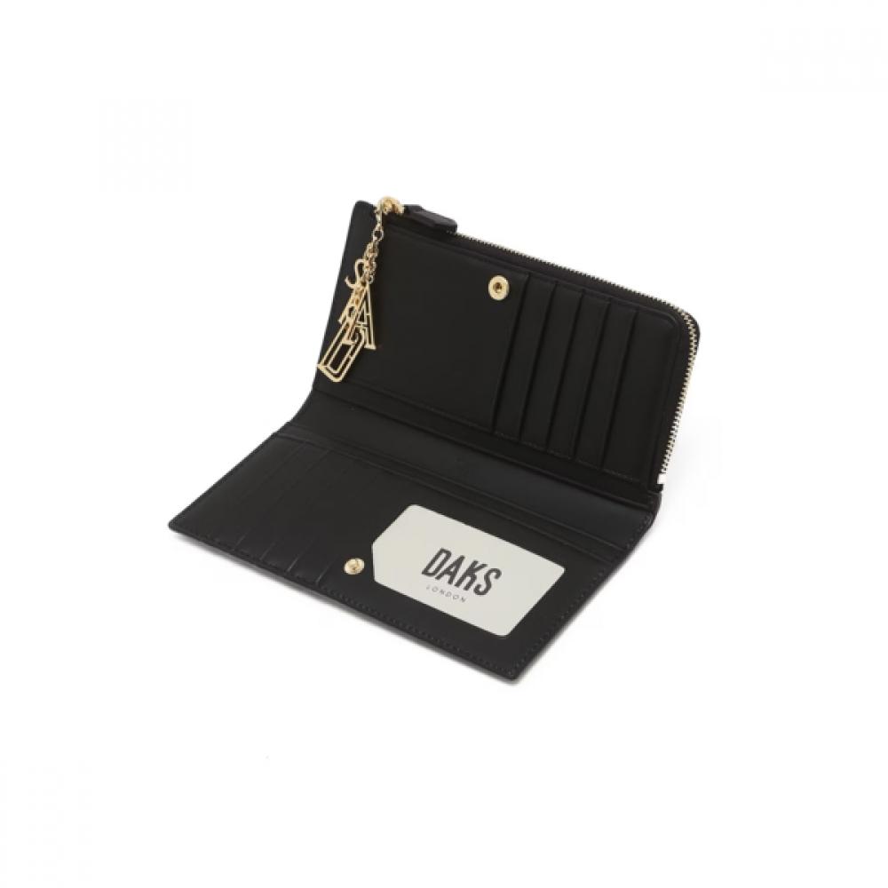 Daks Black Dd Logo Leather Slim 2fold Wallet Dcwa6e528bk