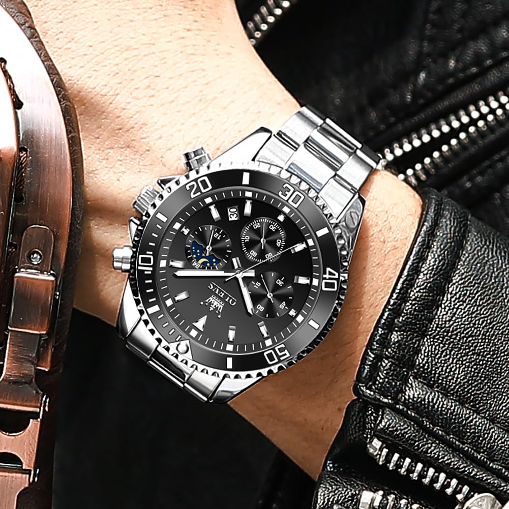 OLEVS Chronograph Metal Black Men Watch