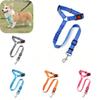 Adjustable Non Stretch Pet Dog Car Restraint Harness With Reliable Fabric And Safe Loop For Back Seat