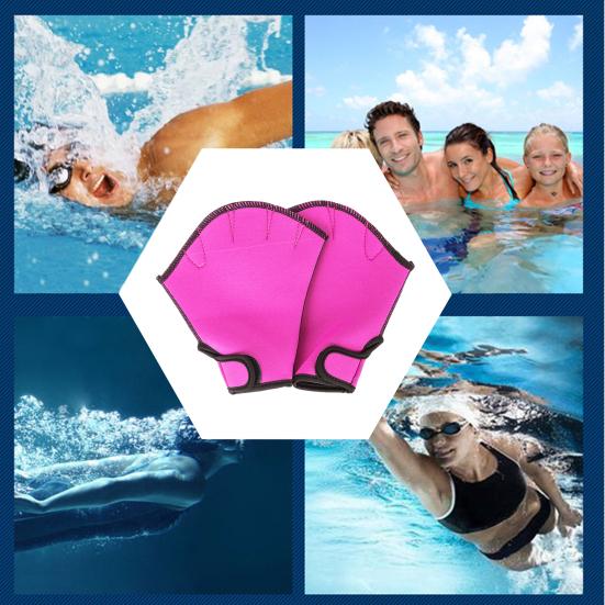 1 Pair Swimming Webbed Gloves Water Resistance Training Men Women Beginner Aquatic Fitness