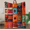Богемное лоскутное фланелевое одеяло, яркий этнический геометрический принт, уютное мягкое всесезонное одеяло для кровати, дивана и домашнего декора