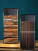 Luxury Vintage Wood Grain Pattern Hard PC Phone Case For Samsung Galaxy Z Flip 7 6 5 4 Black Cover For Galaxy Z Flip 3 Foldable