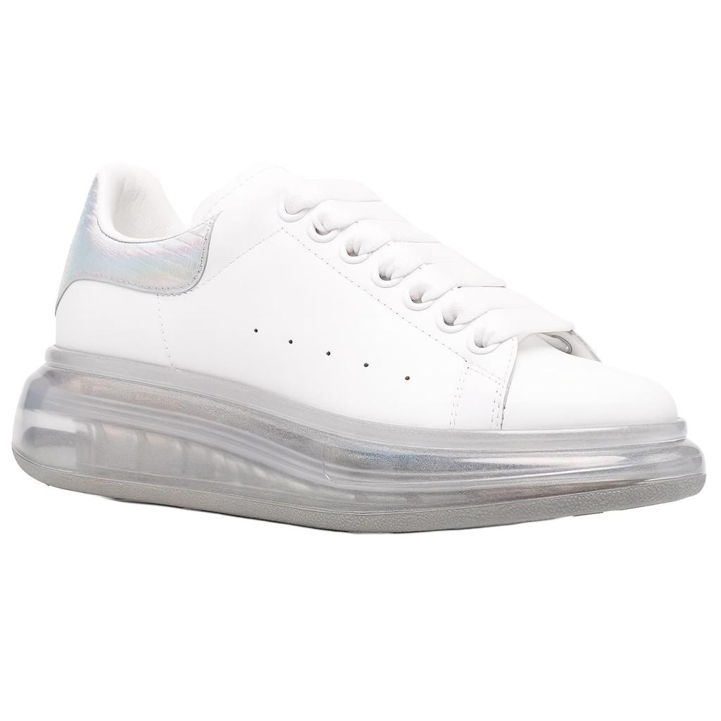 (WMNS) Alexander McQueen Leather Larry Oversized Sneakers 'White Iridescent' Women's 611698WIB9U9620