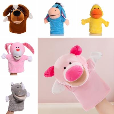 Игровая кукла, игрушка для успокоения, ручная кукла-животное, развивающая игрушка для раннего развития, плюшевая кукла-перчатка, мультяшная свинка, пальчиковые куклы для малышей.